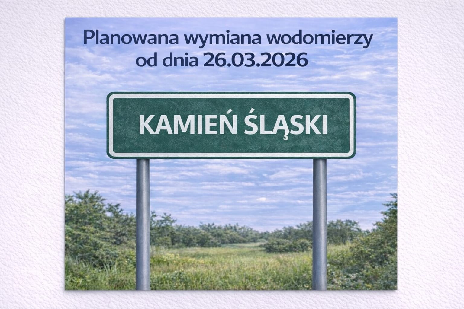 Planowana wymiana wodomierzy - Kamień Śląski